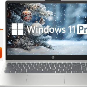 HP 15.6″ FHD Business & Student Laptop Computer, 64GB RAM 2TB SSD, 10-Core Intel Core i5, Windows 11 Pro Laptop with Microsoft Office Lifetime Suite, PLUSERA Earphones, Silver