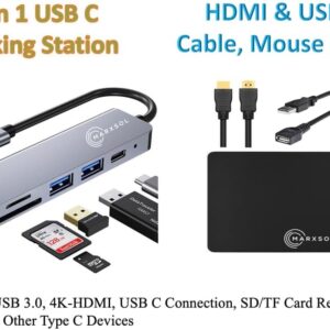 HP 2024 Premium 14″ Micro-Edge Portable Laptop Student Business, Intel Quad-Core N4120, 4GB RAM, 128GB (64GB eMMC+ 64GB Card), Webcam, WiFi, Windows 11S + 1 Year Office 365, MarxsolAccessory White