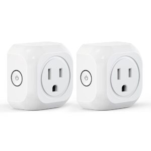 Smart Plug Compatible with Alexa and Google Home, MONGERY WiFi Mini Outlet Remote Control with Timer Function, No Hub Required, 2.4GHz WiFi Only, FCC CE Certified, White(2 Pack)