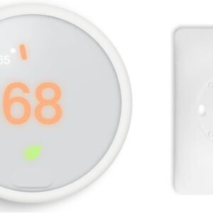Google Nest Thermostat – Programmable Smart Learning Thermostat with Easy Installation and Trim Kit Bundle, White