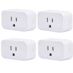 THIRDREALITY Zigbee Smart Plug 4 Pack, 15A Smart Outlet with Timer Function, Zigbee Repeater, ETL Certified, ZigBee Hub Required, No Power Meter