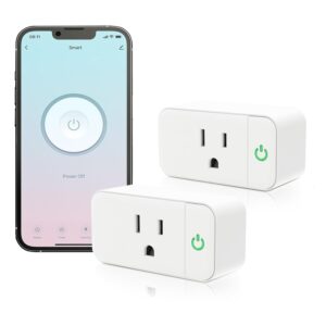 Mini Smart Plug, Smart Plugs That Work with Alexa and Google Home, 15A Smart Outlets with Timer & Group Controller, Timer, Schedule, Easy Setup, No Hub Required, ETL&FCC Certified, 2 Pack