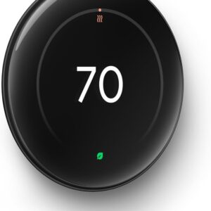 Google Nest Learning Thermostat (4th Gen, 2024) with 2 Temperature Sensors (2nd Gen) – Polished Obsidian