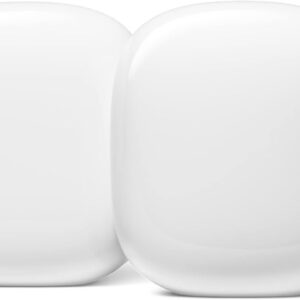 Google Nest WiFi Pro – Wi-Fi 6E – Reliable Home Wi-Fi System with Fast Speed and Whole Home Coverage – Mesh Router – 2 Pack – Snow (Renewed)