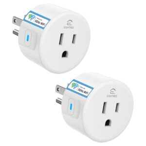 Smart Plug 5GHz, EIGHTREE Smart Plug Compatible with Alexa & Google Home, 5GHz & 2.4GHz WiFi, Smart Socket with Remote Control & Timer Function, 2 Pack