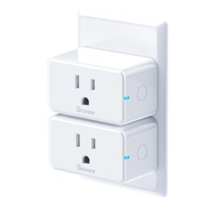 Govee Smart Plug 15A, WiFi Bluetooth Outlets 2 Pack Work with Alexa and Google Assistant, WiFi Plugs with Multiple Timers, Govee Home APP Group Control Remotely, No Hub Required, ETL&FCC Certified