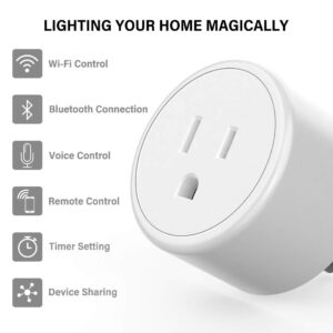 Aoycocr Smart Plugs That Work with Alexa Echo Google Home for Voice Control, Smart Home Mini WiFi Outlet with Timer Remote Control Function, No Hub Required, ETL FCC Listed 4 Pack, 2.4GHz Network