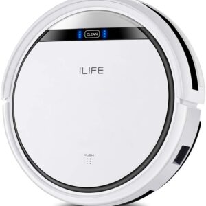 ILIFE V3s Pro Robot Vacuum Cleaner, Tangle-free Suction , Slim, Automatic Self-Charging Robotic Vacuum Cleaner, Daily Schedule Cleaning, Ideal For Pet Hair，Hard Floor and Low Pile Carpet,Pearl White