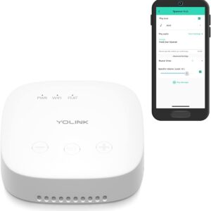 YoLink SpeakerHub – Smart Home Speaker Hub, Plays Tones/Alarms and Your Text-to-Speech Custom Messages, Voice Announcements, Audio Voice Alert, Spoken Alerts, LoRa-Powered ¼ Mile Range, WiFi Required