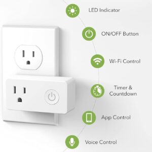 BN-LINK WiFi Heavy Duty Smart Plug Outlet, No Hub Required with Timer Function, White, Compatible with Alexa and Google Assistant, 2.4 Ghz Network Only (3 Pack)