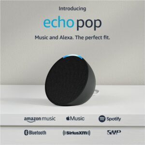 Like-New Echo Pop | Full sound compact smart speaker with Alexa | Charcoal