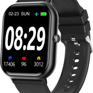 Smart Watch for Men Women SmartWatch 1.83″ for iPhone Samsung Android Phone Compatible, Fitness Tracker Watch with Pedometer, Heart Rate/Sleep Monitor, Blood Oxygen, IP68 Waterproof