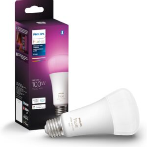 Philips Hue Smart 100W A21 LED Bulb – White and Color Ambiance Color-Changing Light – 1 Pack – 1600LM – E26 – Indoor – Control with Hue App – Works with Alexa, Google Assistant and Apple Homekit