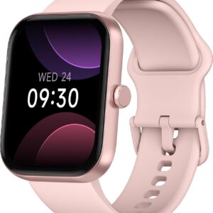 Smart Watch for Women, Answer/Make Calls, 1.91″ HD Screen Fitness Watch with Alexa, 100 Sports, Heart Rate and Sleep Tracking, IP68 Waterproof, Smartwatch Compatible Android iOS, Light Pink