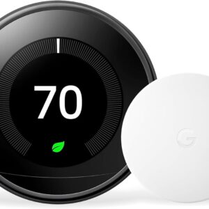 Google Nest Learning Thermostat (3rd Generation) (T3018-US) with Nest Temperature Sensor (T5000SF) (Mirror Black)