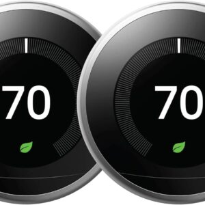 Google Nest Learning Thermostat Stainless Steel (3rd Generation) (T3007ES-US) (2-Pack)