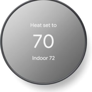 Google Nest Thermostat – Smart Thermostat for Home – Programmable Wifi Thermostat – Charcoal (Renewed)