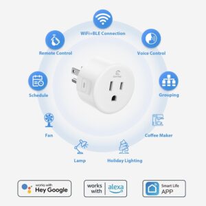 Eightree Smart Plug 5GHz & 2.4GHz, Smart Outlet WiFi Socket with APP Remote Control, Compatible with Alexa & Google Home, 4 Packs