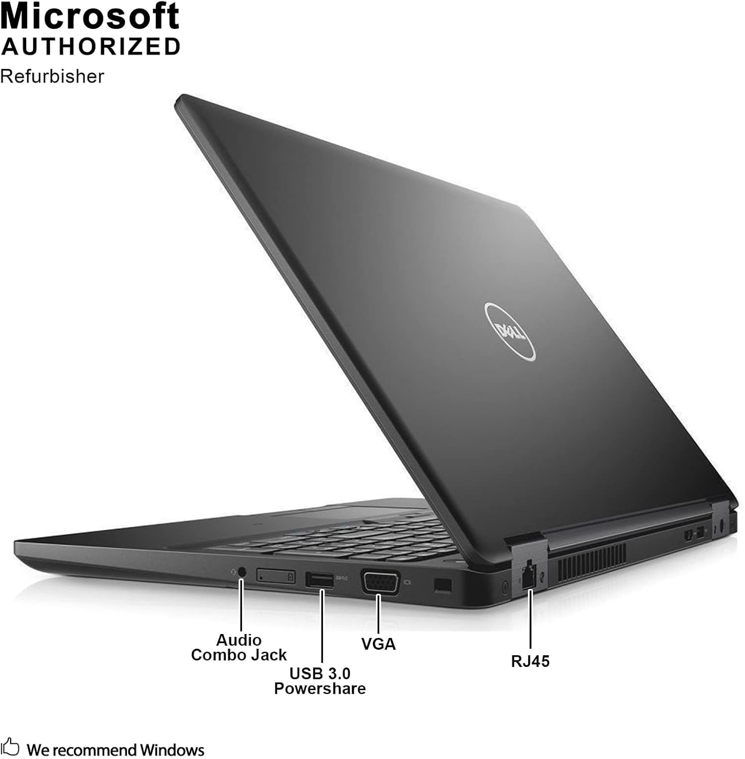 Dell Latitude 5580 HD 15.6 Inch Business Laptop Notebook PC (Intel Core i5-6300U, 8GB Ram, 256GB SSD, Camera, WiFi, HDMI, Type C Port) Win 10 Pro with Numeric Keyboard (Renewed) - Image 3