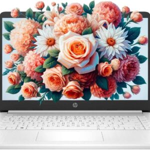 HP 14in Schools and Business Laptop, Intel Quad-Core N4120 CPU, 16GB RAM, 64GB eMMC, 256GB Micro SD, 1-Y Office 365, Webcam, HDMI, WiFi, Win 11 S(White)