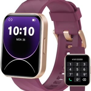 Smart Watch (Answer/Make Calls), 1.85″ Smart Watches for Men Women Digital Watch Fitness Tracker with 100+ Sport Modes Heart Rate Monitor Watch for iOS Android Phones Waterproof Purple
