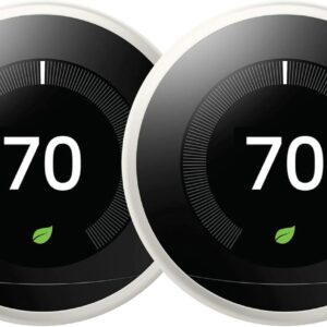 Google Nest Learning Thermostat White (3rd Generation) (T3017-US) (2-Pack)