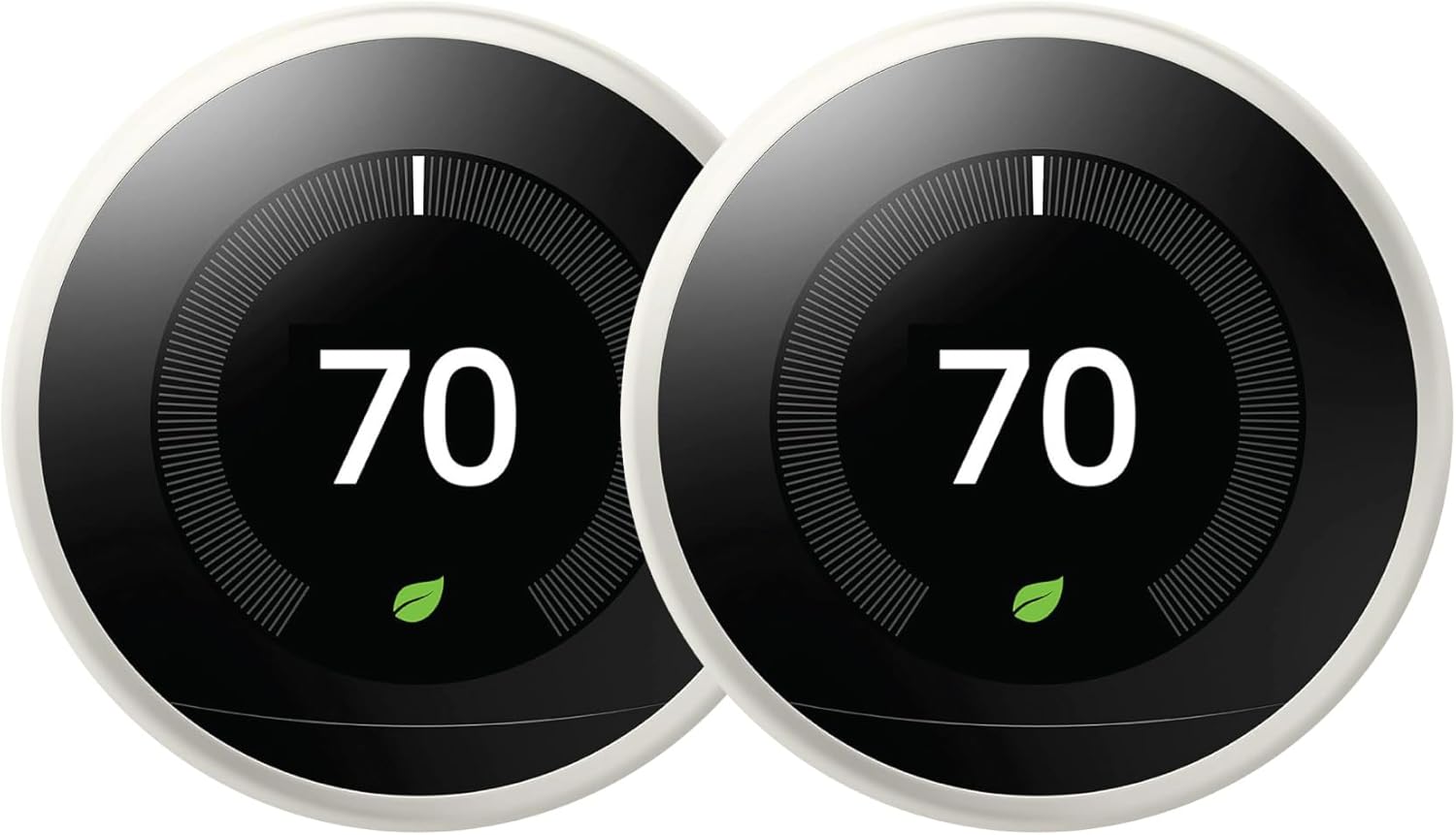 Google Nest Learning Thermostat White (3rd Generation) (T3017-US) (2-Pack)