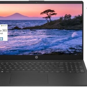 HP Laptop Computer 2024, 15.6″ HD Display, Quad-Core Intel Processor N200, 16GB RAM, 384GB Storage (128GB UFS + 256GB Card), Wi-Fi 6, 1 Year MS Office 365, Long Battery, Win 11S+MarxsolAccessory Black