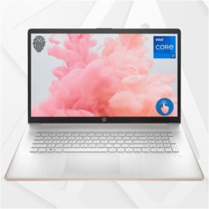 HP 2023 Essential 17t Laptop, 17.3″ HD+ Touchscreen, Intel Core i7-1355U, 64GB RAM, 2TB SSD, Webcam, HDMI, Backlit Keyboard, Fingerprint Reader, Wi-Fi 6, Windows 11 Home, Pale Rose Gold