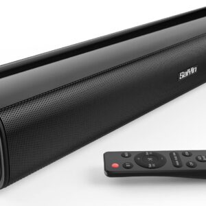 Saiyin Sound Bars for TV, 40 Watts Small Soundbar for TV,Surround Sound System TV Sound Bar Speakers with Bluetooth/Optical/AUX Connection for PC/Gaming/Projectors,17inch