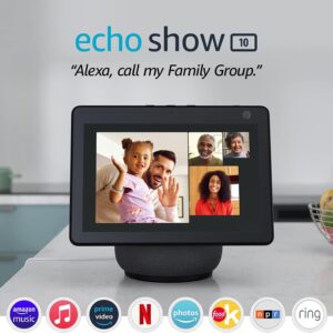 Like-New Echo Show 10 (3rd Gen) | HD smart display with motion and Alexa | Charcoal