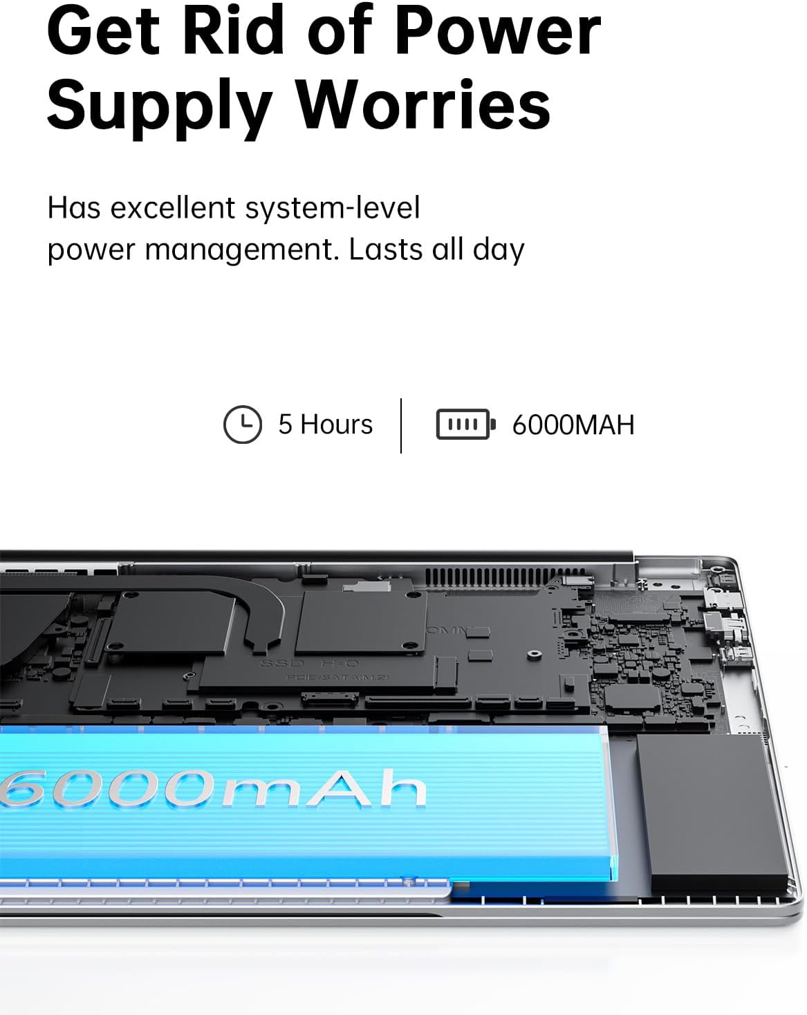 2024 Laptop,17.3-Inch FHD Display Gaming Laptop with Quad Core-12th Alder Lake N97(Up to 3.6GHz), 16GB RAM 512GB ROM Traditional Laptop Computer, 6000Mah Battery,Silver - Image 3