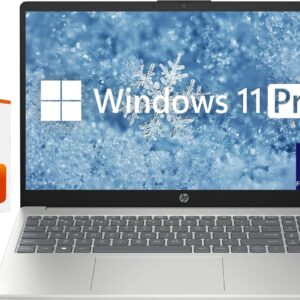 HP 15.6″ FHD Business & Student Laptop Computer, 32GB RAM 1TB SSD, 8-Cores Intel Core i3, Windows 11 Pro Laptop with Microsoft Office Lifetime Suite, Fingerprint Reader, PLUSERA Earphones, Silver