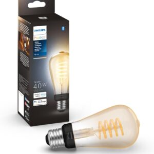 Philips Hue 7W ST19 White Ambiance LED Smart Vintage Edison Filament Bulb, Warm – Pack of 1 – E26 – Control with App – Compatible with Alexa, Google Assistant and Apple HomeKit
