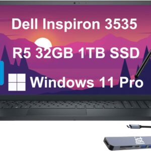 Dell Inspiron 15 15.6″ Business Laptop (FHD Touchscreen, AMD Ryzen 5 7530U, 32GB RAM, 1TB SSD, (6-Core Beat i7-1165G7)) Numeric Keypad, Webcam, IST HUB & Pen, Inspiron 3000 3535, Win 11 Pro, Black