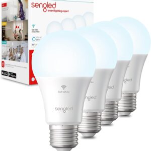 Sengled Alexa WiFi Light Bulb – Smart Bulbs That Work with Alexa/Google Assistant, A19 Daylight (5000K) – No Hub Required, 800LM 60W High CRI)60 Equivalent, 4 Count (Pack of 1)