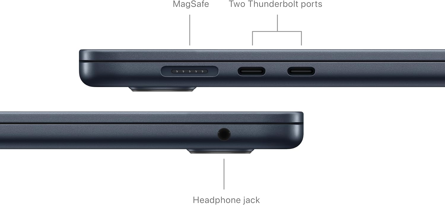 Apple 2024 MacBook Air 15-inch Laptop with M3 chip: Built for Apple Intelligence, 15.3-inch Liquid Retina Display, 16GB Unified Memory, 256GB SSD Storage, Backlit Keyboard, Touch ID; Midnight - Image 5