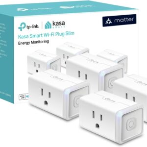 Kasa Matter Smart Plug w/ Energy Monitoring, Compact Design, 15A/1800W Max, Super Easy Setup, Works with Apple Home, Alexa & Google Home, UL Certified, 2.4G Wi-Fi Only, White, KP125M (4-Pack)