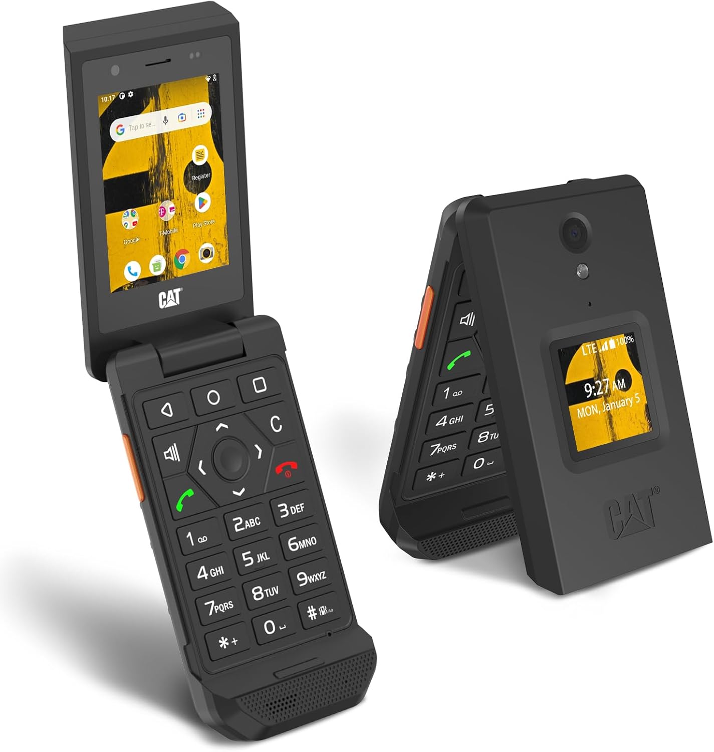CAT S22 Rugged Flip Phone (16GB) 2.8″ Touchscreen Smart Cell Phone Android 11, IP68 Water Resistant, T-Mobile 4G LTE Rugged Phone Single Nano Slot,Compatible with T-Mobile(New)
