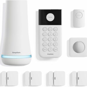 SimpliSafe 8 Piece Wireless Home Security System – Optional 24/7 Professional Monitoring – No Contract – Compatible with Alexa and Google Assistant , White