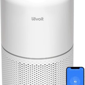 LEVOIT Air Purifiers for Home Bedroom, Smart WiFi, HEPA Sleep Mode for Home Large Room, Quiet Cleaner for Pet Hair, Allergies, Dust, Smoke, Pollon, White Noise, Alexa Control, Core300S-P, White