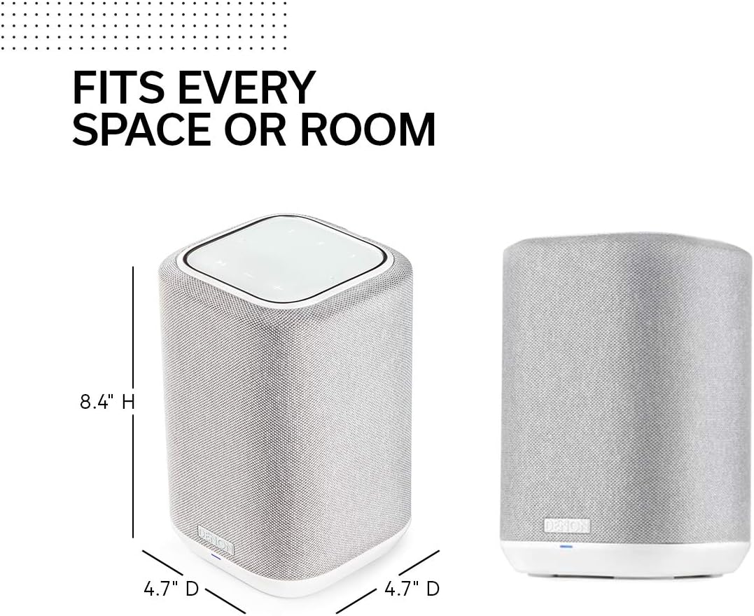 Denon Home 150 Wireless Smart Speaker – Compact Design, Wi-Fi & Bluetooth, HEOS Built-in, Alexa Built-in, Siri & AirPlay 2, Spotify Connect, Multi-Room Support, White - Image 3