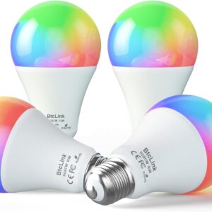 Smart LED Light Bulbs 150W Equivalent, 1600LM 16W Alexa Light Bulbs, A19 E26 Ultra Bright Color Changing Light Bulbs, 2.4 GHz WiFi Dimmable Light Bulbs Compatible with Alexa, Google 4 Packs(Upgrated)