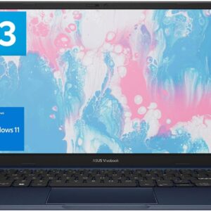 ASUS Vivobook Laptop, 14″ FHD Display, i3-1215U, 16GB RAM, 512GB SSD, Wi-Fi 6, HDMI, Webcam, Touchpad, Windows 11 Home, Blue