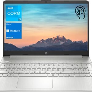 HP Notebook Laptop, 15.6″ HD Touchscreen, Intel Core i3-1115G4 Processor, 32GB RAM, 1TB PCIe SSD, Webcam, Type-C, HDMI, SD Card Reader, Wi-Fi, Windows 11 Home, Silver
