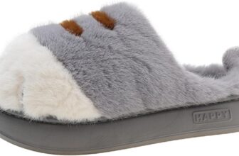Cat Feet Slippers for Women, Warm Cozy Fluffy Furry Cat Foot Slippers, Indoor Outdoor Cute Funny Cat Slipper