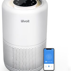 LEVOIT Air Purifier for Home Bedroom, Smart WiFi Alexa Control, Covers up to 916 Sq.Foot, 3 in 1 Filter for Allergies, Pollutants, Smoke, Dust, 24dB Quiet, Core 200S-P, White