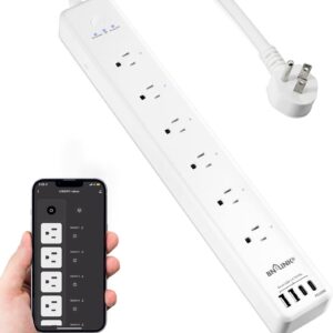 BN LINK Smart Plug Power Strip，Surge Protector with 6 Individually Controlled Smart Outlets, 4 USBs (incl. 20W USB-C), Compatible with Alexa and Google Home