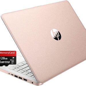 HP 2024 Stream 14″ HD Thin and Light Laptop, Intel Celeron N4120, 16GB RAM, 128GB eMMC Storage, Long Battery Life, HD Webcam, HDMI, Rose Gold, Office 365 1-Year, Windows 11 S, 128GB Cuertns MicroSD