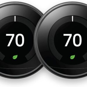 Google Nest Learning Thermostat Mirror Black (3rd Generation) (T3018-US) (2-Pack)